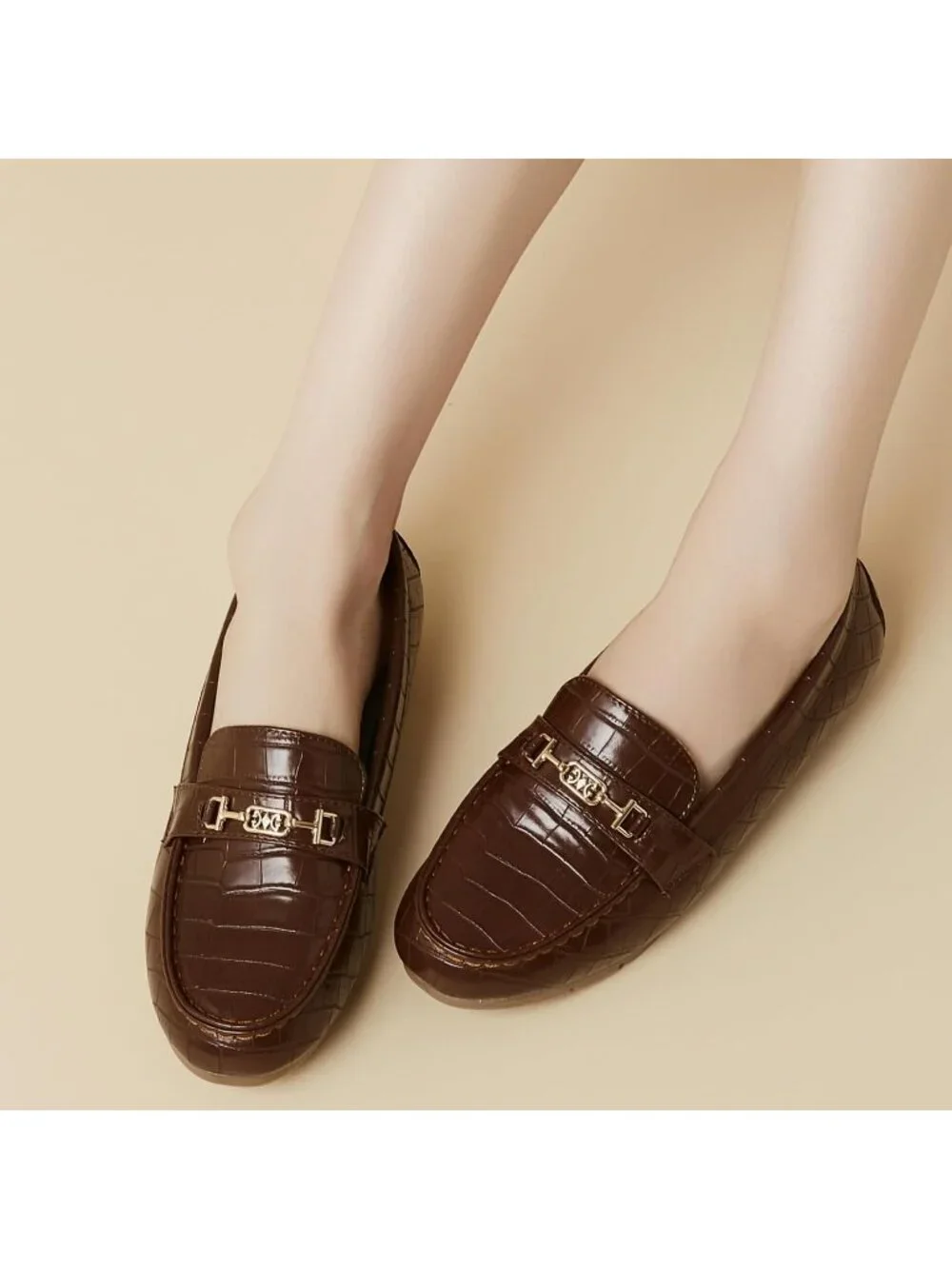 Women's Chocolate Comfort Walking Pull On Leisure Slip On Work Loafer Flat Shoes